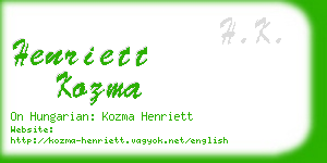henriett kozma business card